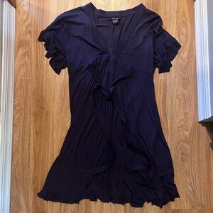 Blue front-tie dress